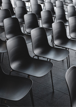 Empty classroom chairs