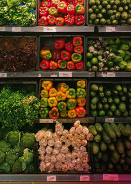 Vegetable corner in supermarket