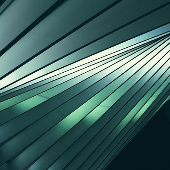 Abstract image of beams in different shades of green.
