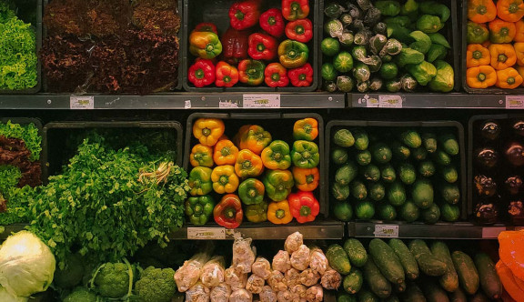 Vegetable corner in supermarket
