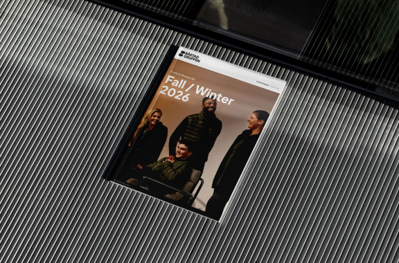 A product catalogue on steel floor